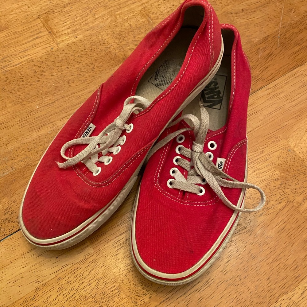 Vans red retro cool red & white skate shoes 10.5